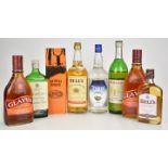 Spirits and liqueurs including Gordon's Gin 75cl, 40% vol, Bell's Whisky, 1ltr, 40% vol, boxed