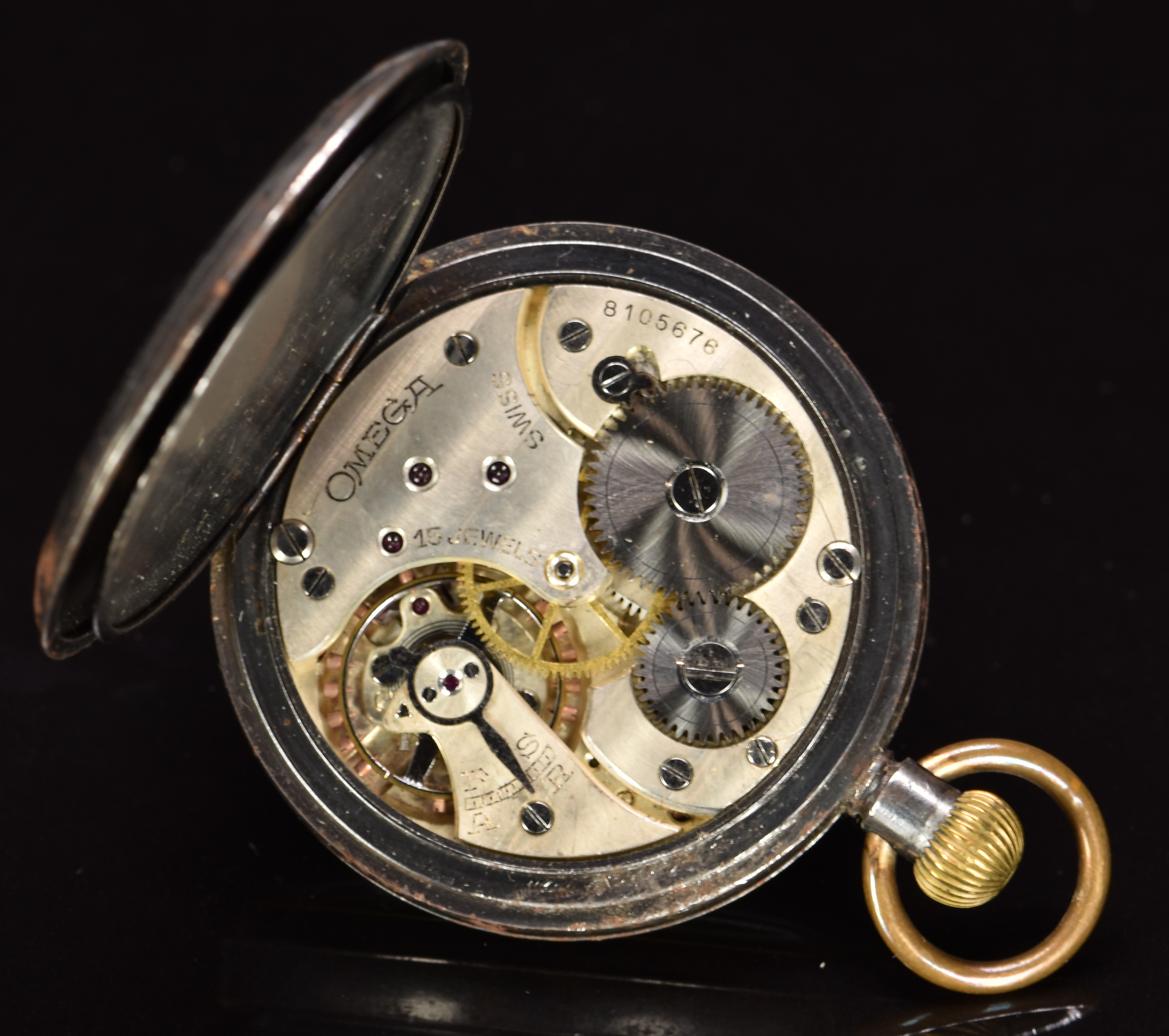 Omega for Waite & Son of Cheltenham keyless winding open faced pocket ...