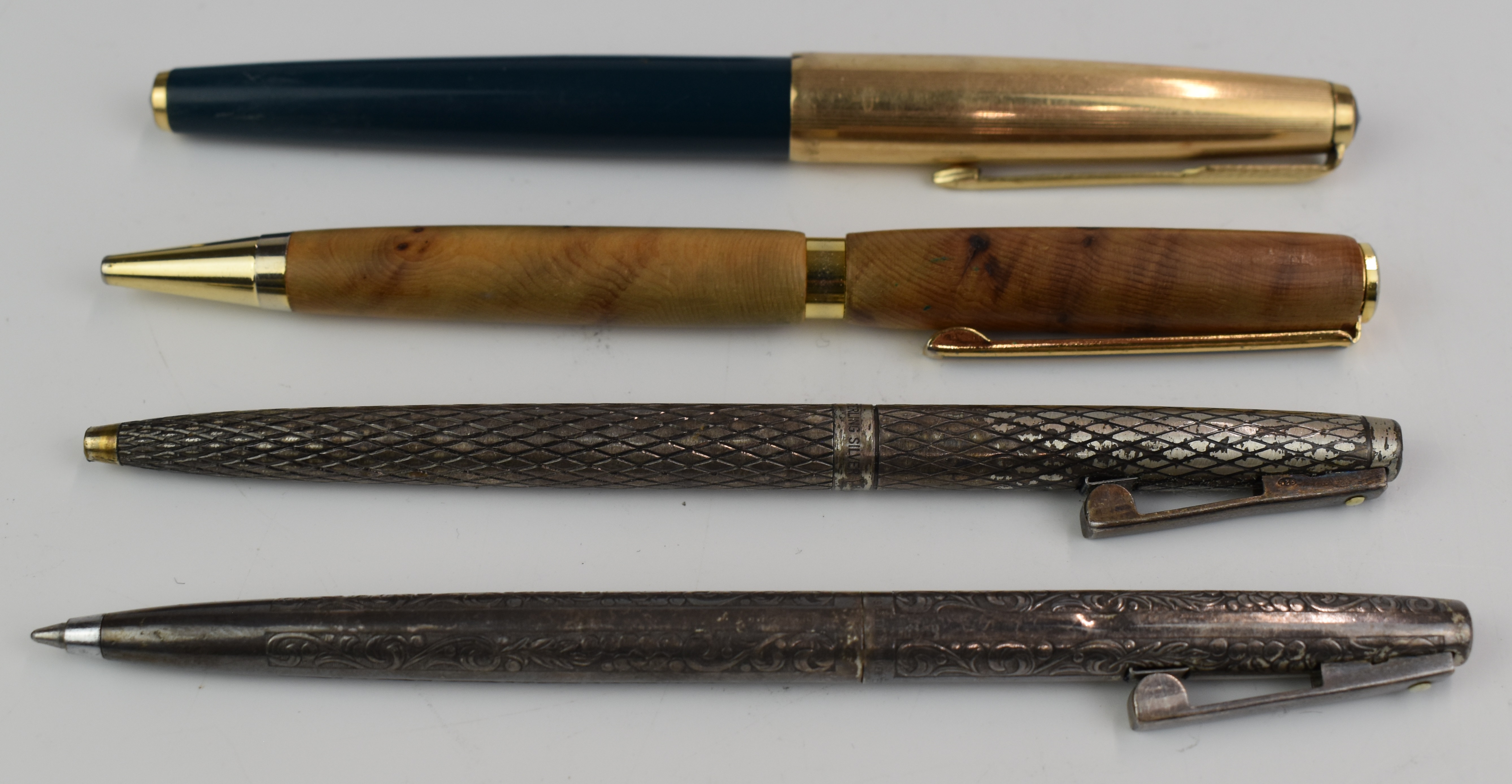 Twelve fountain pens, pencils etc, including Parker 51, Waterman with 18k gold nib, vintage Waterman - Image 4 of 5