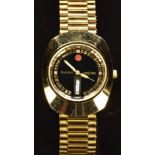 Rado DiaStar wristwatch ref, 636.0313 with day and date aperture, luminous hands, bevelled gold hour