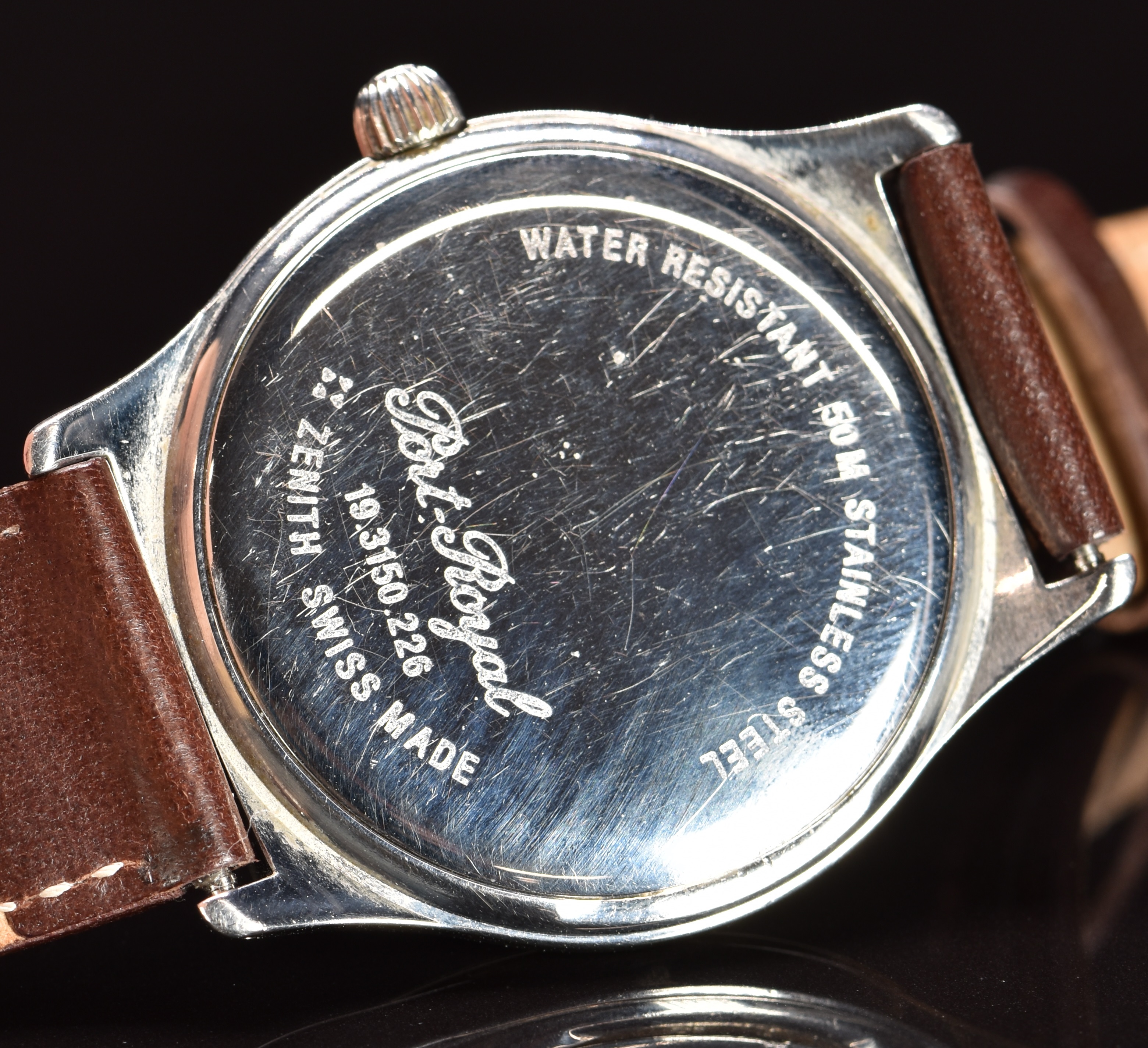 Zenith Port-Royal gentleman's wristwatch ref. 10.3150.226 with date aperture, gold hands, hour - Image 6 of 6