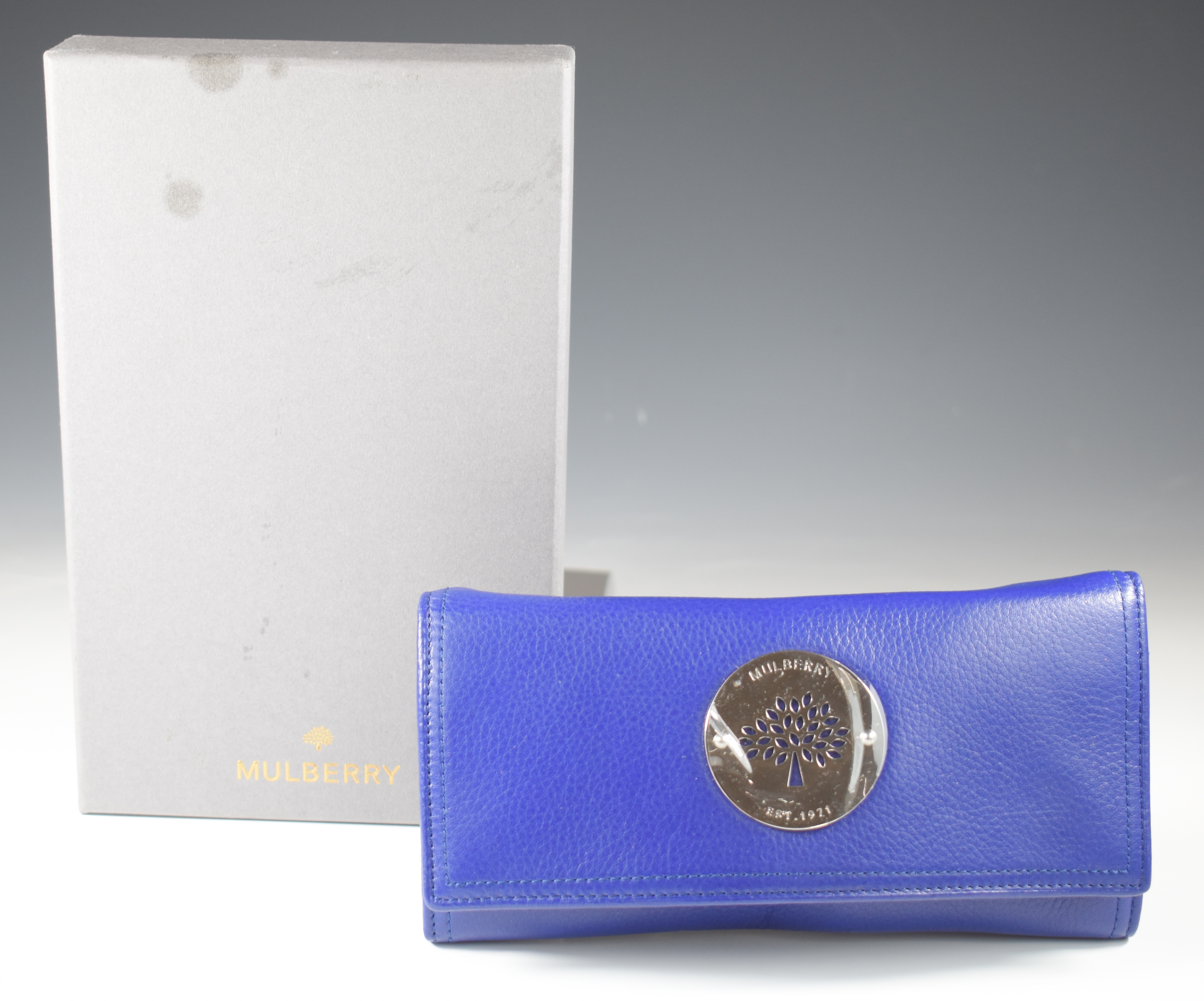 Mulberry ladies wallet / purse in blue grained leather, unused and in original branded box and - Image 2 of 9