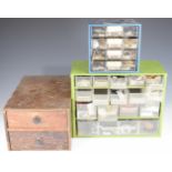 Three chests of drawers containing watches, parts and accessories, vintage to modern