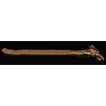 A 9ct rose gold double Albert / watch chain, length 21cm, 47.0g
