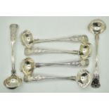 Set of six William IV hallmarked silver Queen's pattern sauce ladles, London 1836, maker William