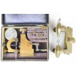 Cased CW2 brass watchmaking / repairing tool and a depthing tool