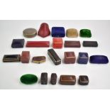 Twenty two antique/ vintage jewellery boxes including 'Mrs Newman, Savile Row', 'Primavesi Bros,