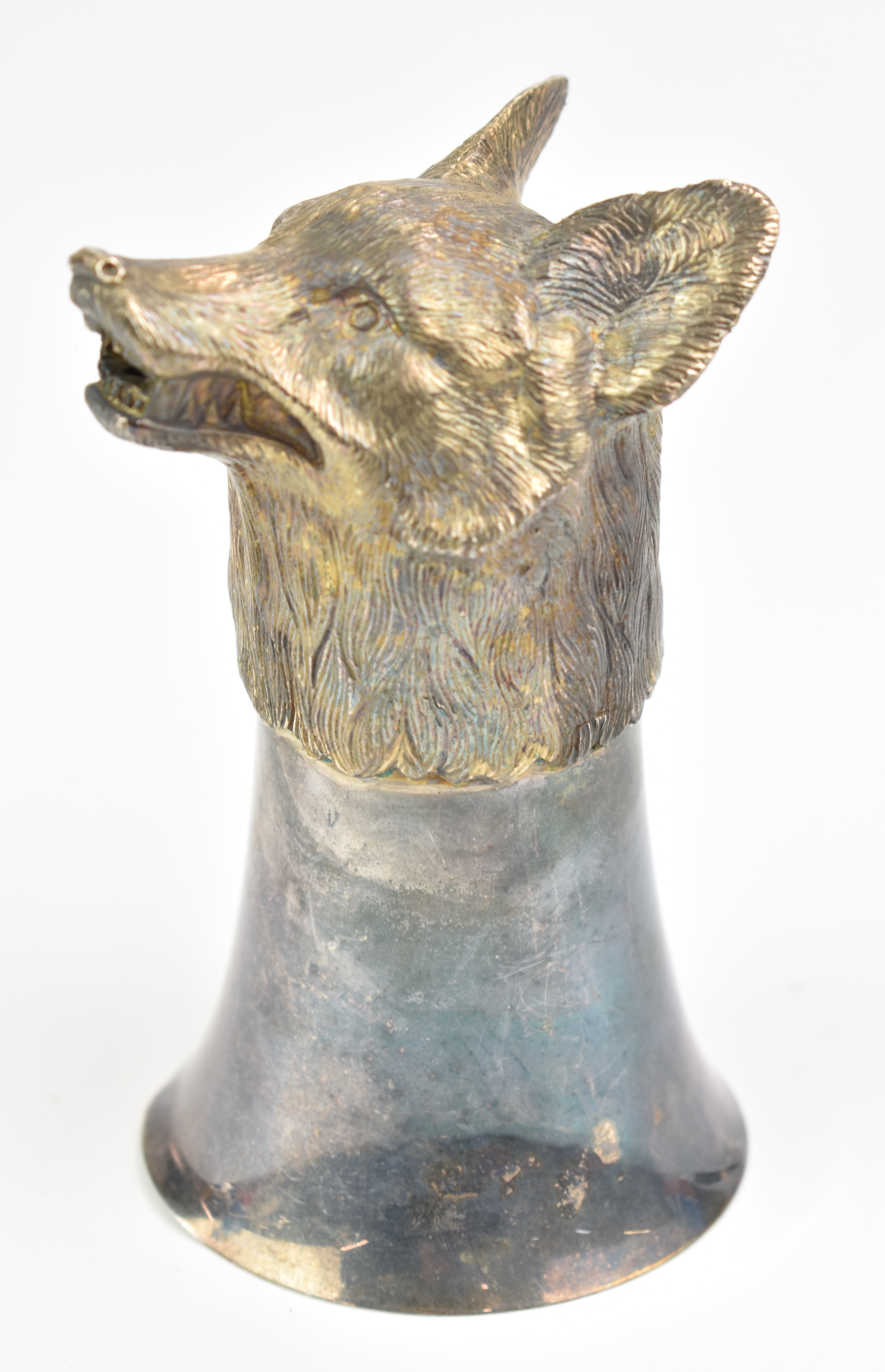 Irish hallmarked silver novelty stirrup cup formed as a fox's head, Dublin 1998, maker Alwright & - Image 2 of 5