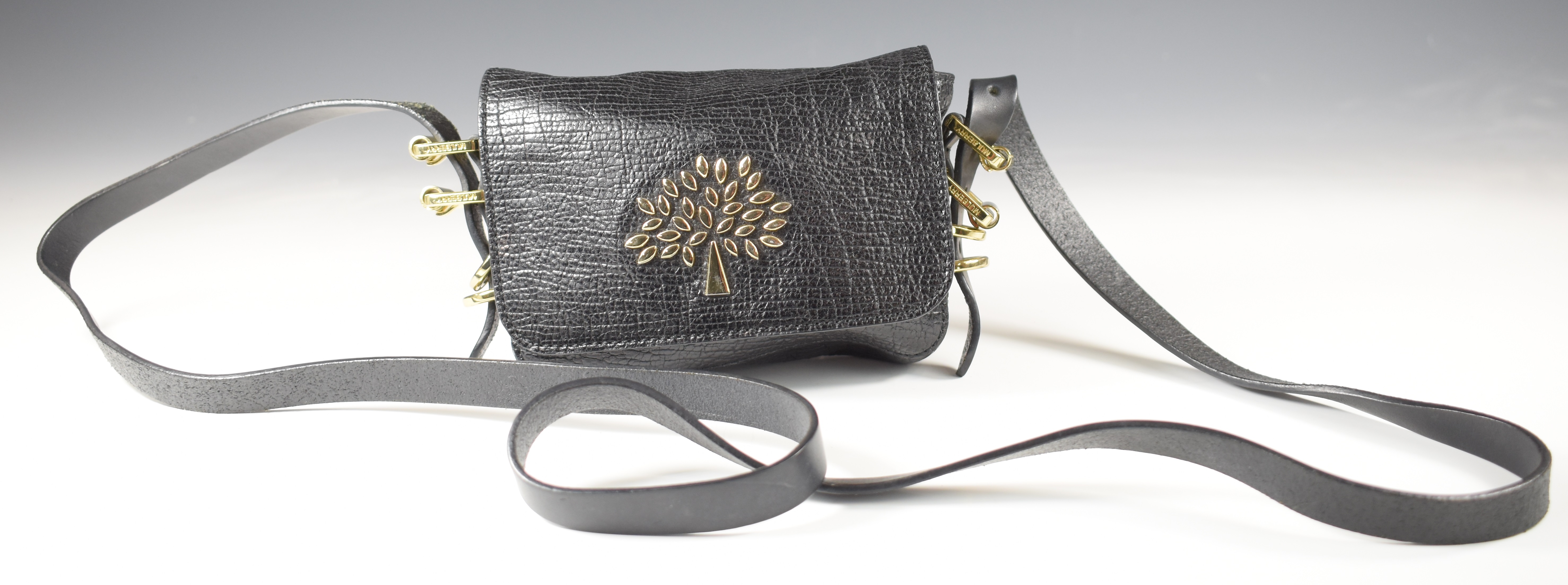 Mulberry Mila Mini handbag in black leather with gilt metal hardware, with original label, 15 x 10.