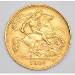 1912 George V gold half sovereign