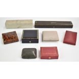 Eight jewellery boxes including 'Liberty', 'Garrard', 'Mappin Brothers', 'Van Cleef & Arpels', '