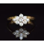 A 9ct gold ring set with cubic zirconia, 1.9g, size M