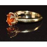 A 9ct gold ring set with a citrine, 2.6g, size O