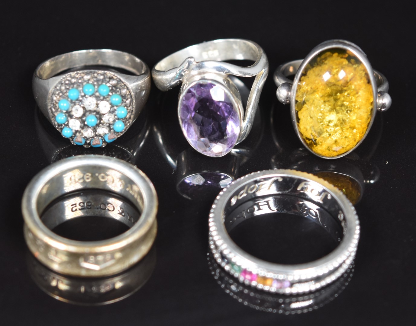 A collection of silver including pendants, bangle, rings, earrings, Vivienne Westwood teddy bear - Image 2 of 6