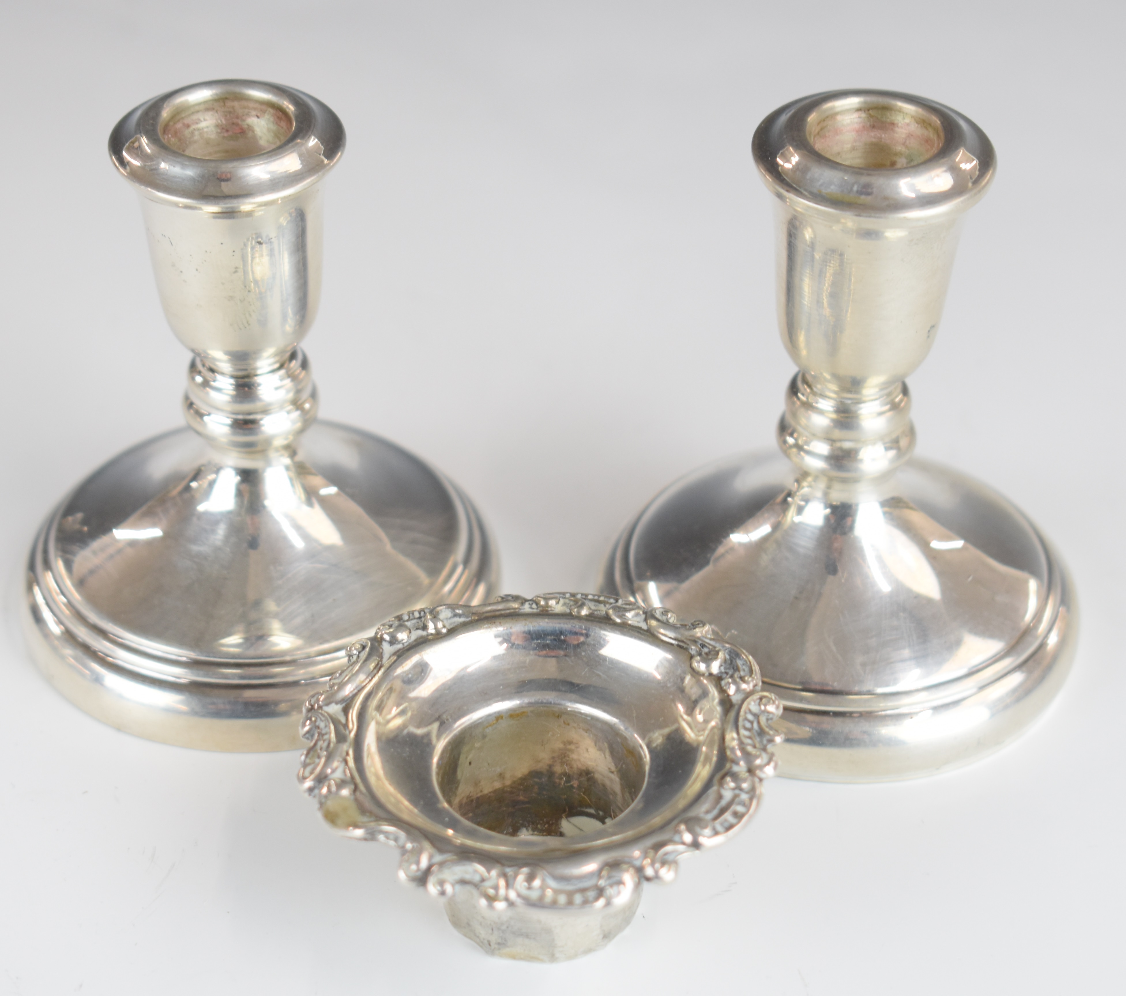 Three Victorian hallmarked silver topped cut glass dressing table bottles, height of tallest 9cm, - Image 7 of 8