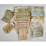 A collection of 1940s banknotes to include George VI from Malay (Malaysia), Malta, Ceylon (Sri