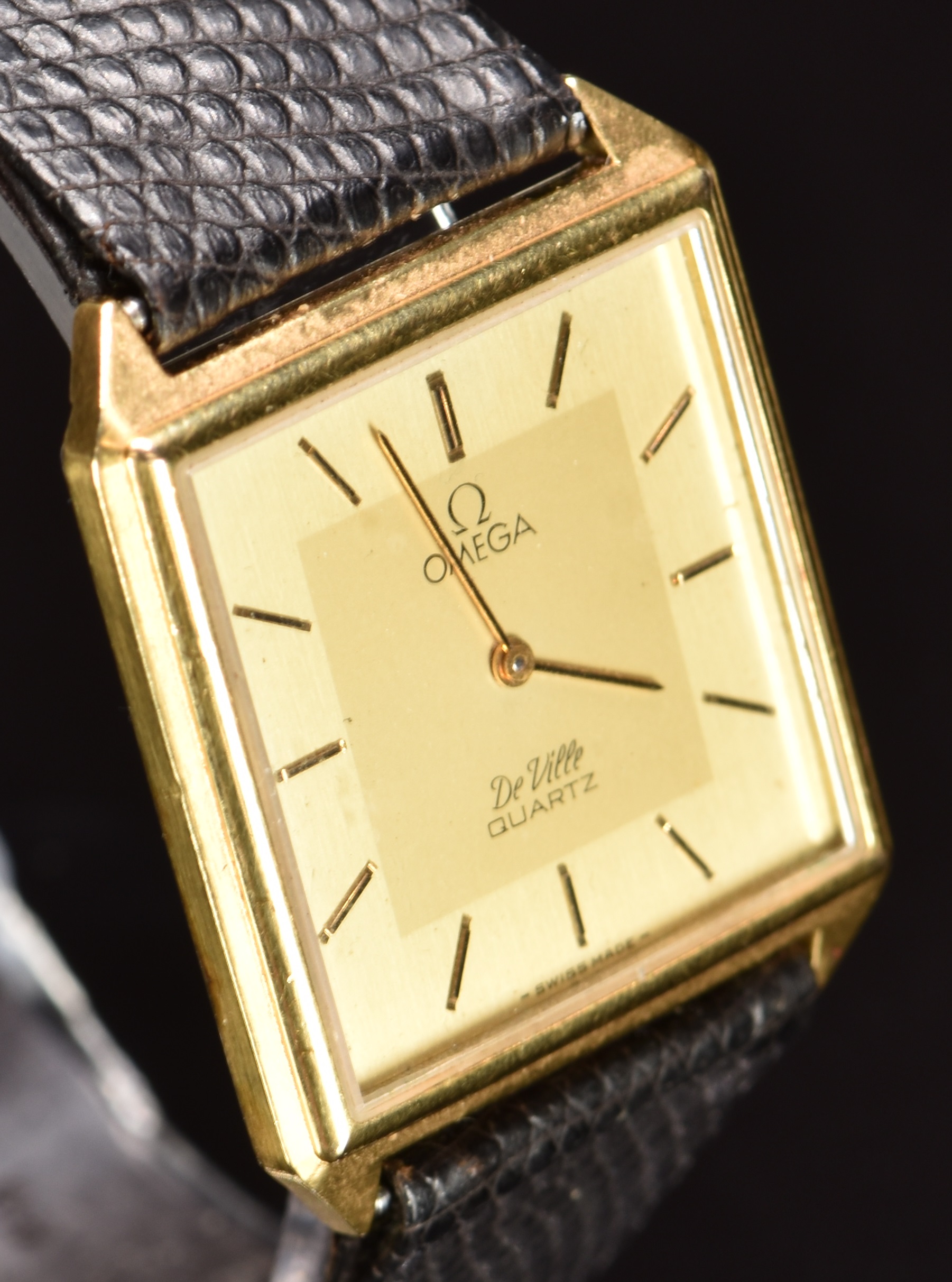 Omega De Ville gentleman's wristwatch ref. 191.0075 with black hands and baton hour markers, two- - Image 3 of 5