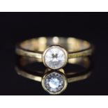 A 14ct gold ring set with a diamond of approximately 0.45ct, 2.5g, size N