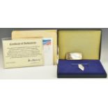Danbury Mint Concorde January 21st 1976 commemorative hallmarked silver ingot, weight 47g, with