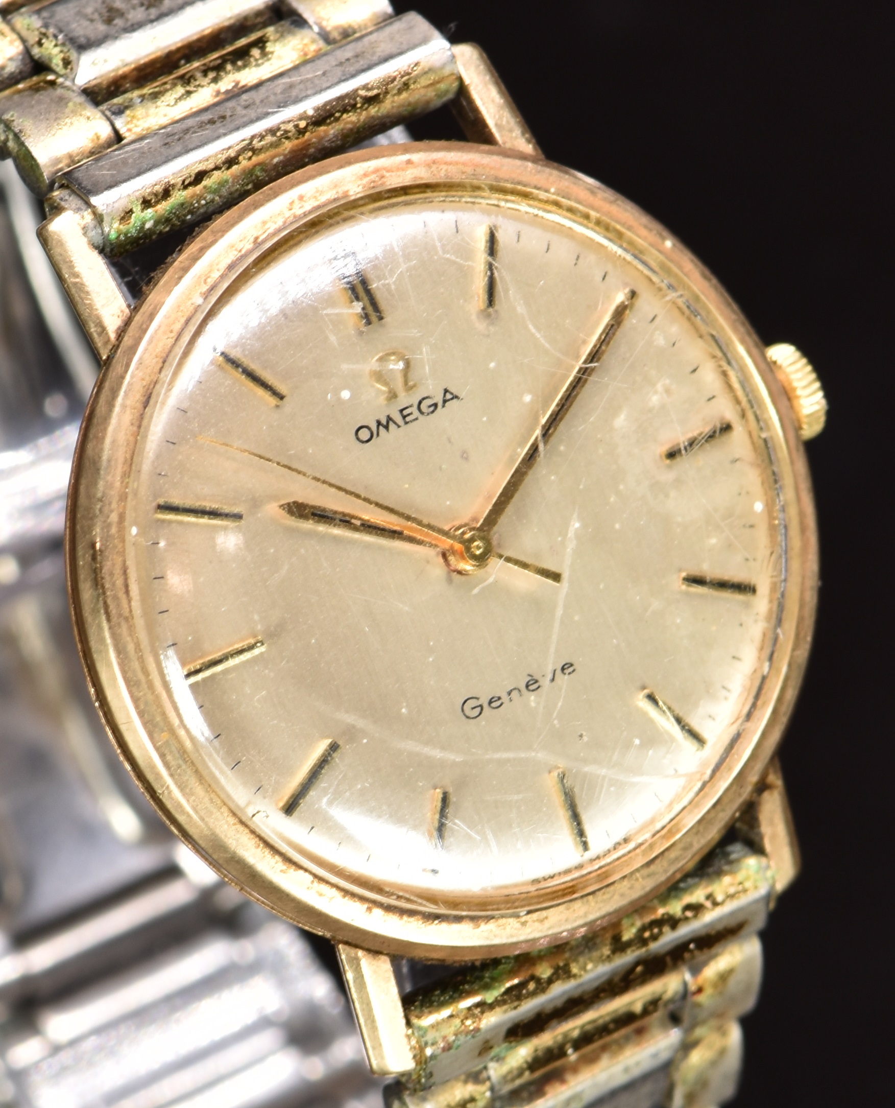 Omega 9ct gold gentleman's wristwatch ref. 131/25016 with gold hands, two-tone baton hour markers, - Image 3 of 5
