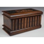 Sorrento inlaid olive wood puzzle box formed as books, W22 x Dx11 x H11.5cm