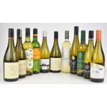 Twelve bottles of New World white wine including Saint Clair Sauvignon Blanc 2017, Marlborough