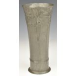 Orivit Art Nouveau pewter vase, shape number 2165, height 18cm