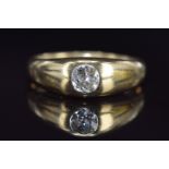 An 18ct gold ring set with an old cut diamond of approximately 0.5ct, 6.3g, size U