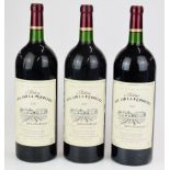 Three magnum bottles of Chateau Bel Air La Perriere Bordeaux 2003, 1500ml, 13% vol