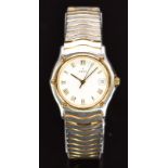 Ebel Sport Classic Wave ladies wristwatch ref. 183908 with date aperture, gold hands and Roman