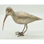Dutch or similar novelty silver pepper formed as a wading bird with long beak, indistinct marks to