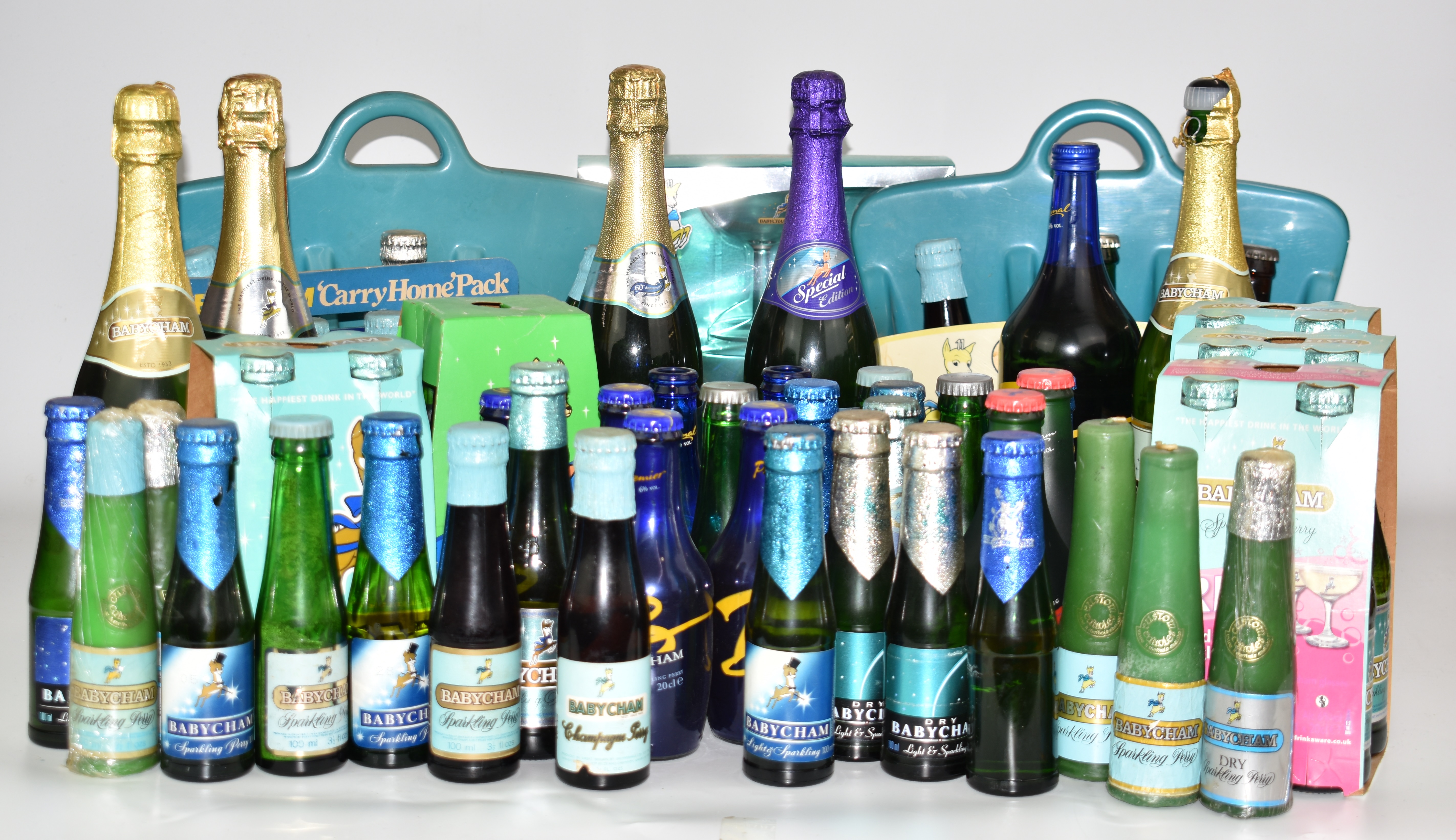 Large collection of Babycham from original bottles to modern including party packs, two plastic