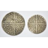 Edward III (1327-99) hammered silver groat together with a half groat, both London mint