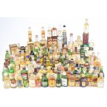 A large collection of miniatures including whisky and liqueurs to include Glenturret, Isle of