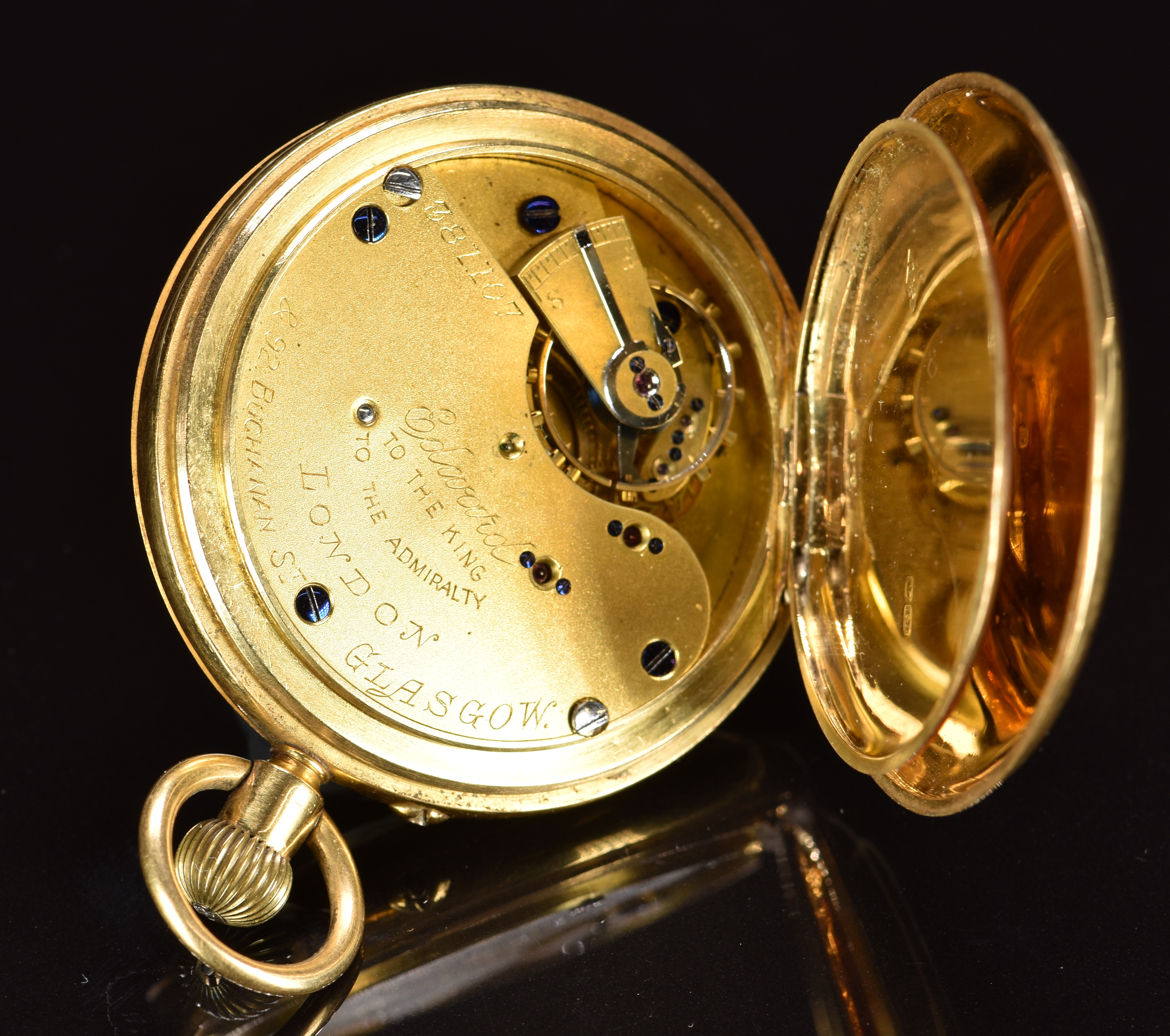 George Edward (Diamond Merchants) of Glasgow 18ct gold keyless winding full hunter pocket watch with - Image 4 of 5