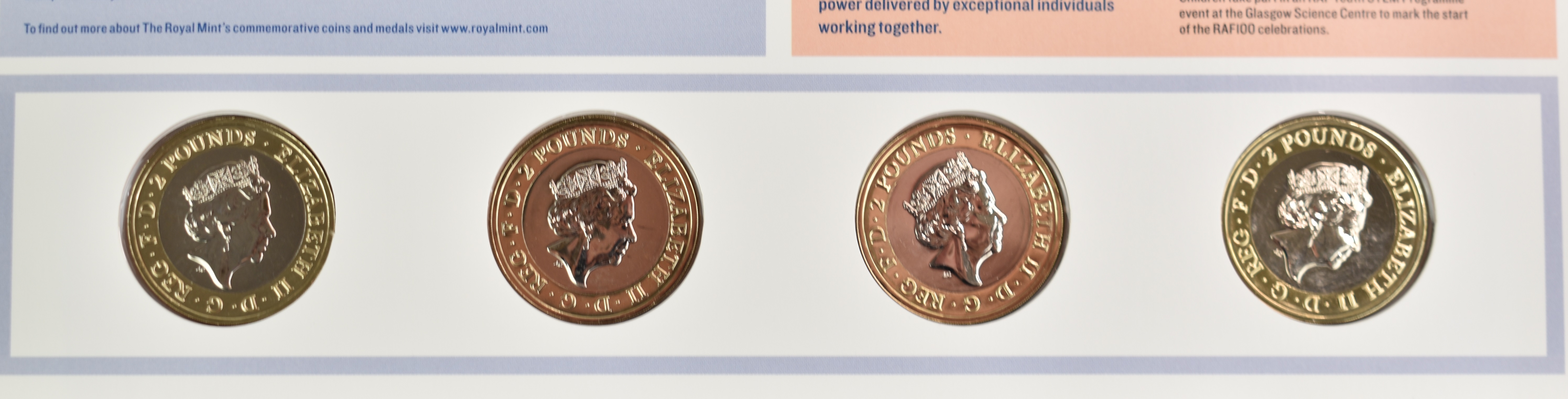 PNC stamp and coin cover for RAF Centenary with four £2 coin set - Image 3 of 3