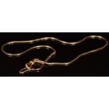 A 9ct gold fob/ watch chain made up of snake links, length 48cm, 17.5g