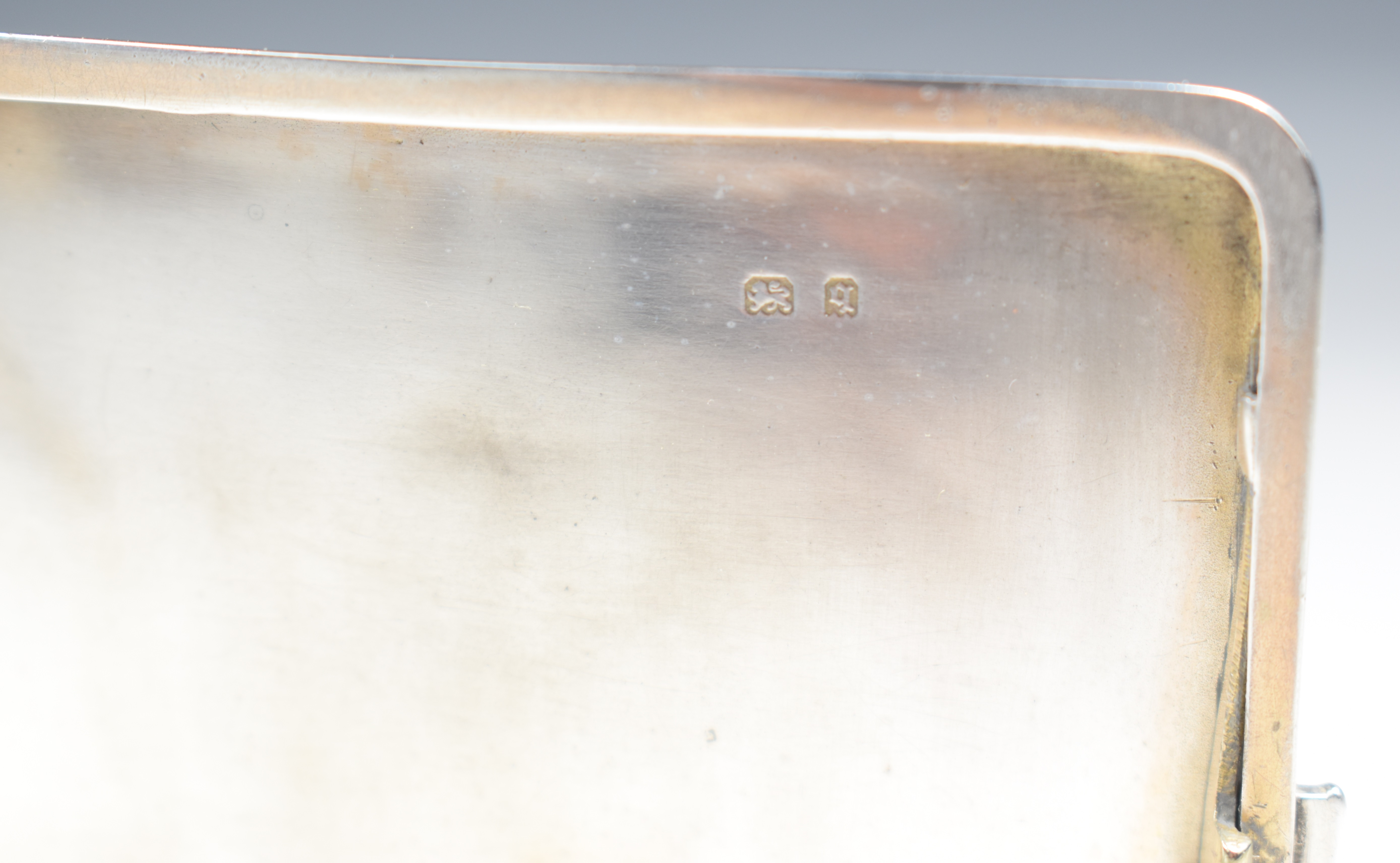 Curved hallmarked silver cigarette case with engine turned decoration, together with two - Image 5 of 7