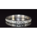 A c1940 platinum half eternity ring set with diamonds, 3.4g, size L