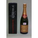 A 75cl bottle of Lenoble Grand Cru Blanc de Blancs 1990 vintage champagne, in box.
