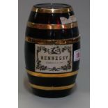 An unusual old glass barrel of Hennessy VSOP Reserve cognac, circa 1950s/60s bottling.
