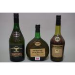 A 24 fl.oz. bottle of Martell VS cognac; together with a 1 litre bottle of Bardinet VSOP Napoleon