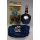 A 70cl bottle of Chivas Royal Salute 21 year old 'Sapphire Flagon', in velvet draw string bag and