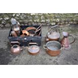 A mixed group of copper items.