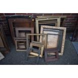A large quantity of picture frames.