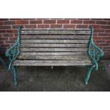 An old garden bench, 130cm wide.