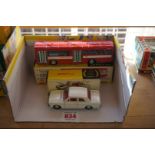 Dinky: two vintage vehicles; comprising 283 Single Decker Bus, with set of road transfers and