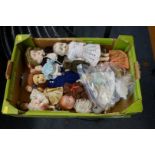 Dolls: a collection of vintage bisque and porcelain head dolls; together with a Tudor Rose clockwork