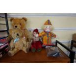Vintage bears: a vintage 20" golden mohair teddy bear; together with a similar smaller example; an
