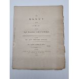EUSTACE (John Chetwood): 'An Elegy to the Memory of the Right Honourable Edmund Burke...' London,